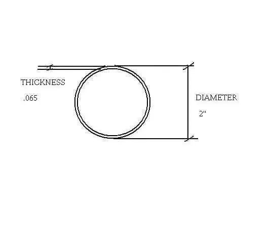 2" Diameter X .065 X 12' Brass Tubing with Matte Clear Powder Coat Finish