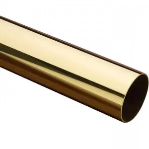 2" Diameter X .065 X 12' Brass Tubing with Matte Clear Powder Coat Finish