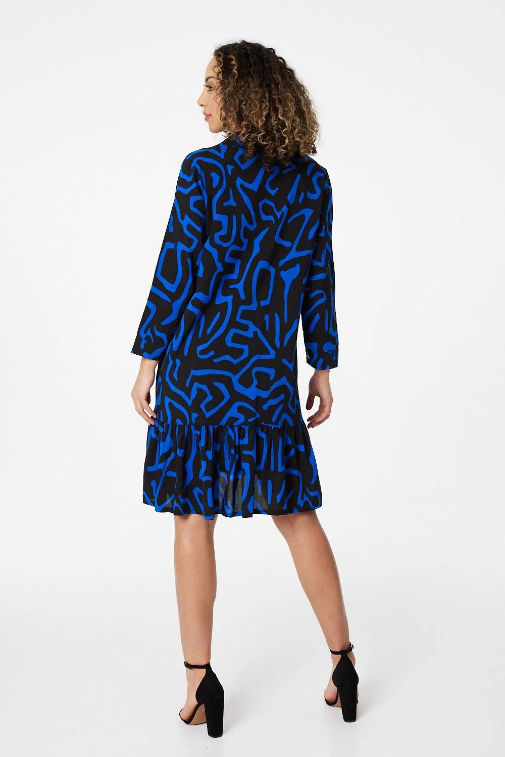 Abstract Print Mini Smock Dress