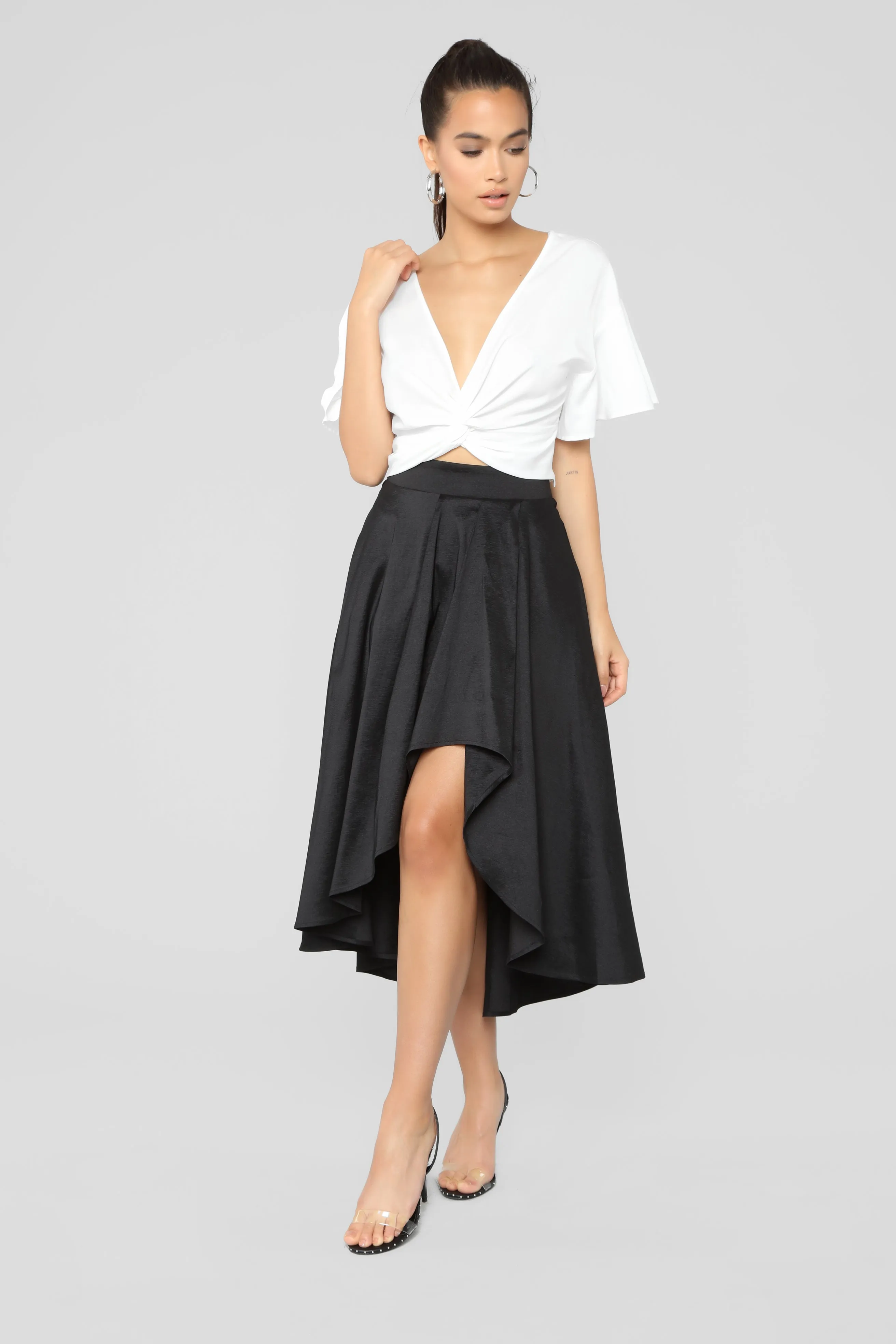 Adriana Hi Low Skirt - Black