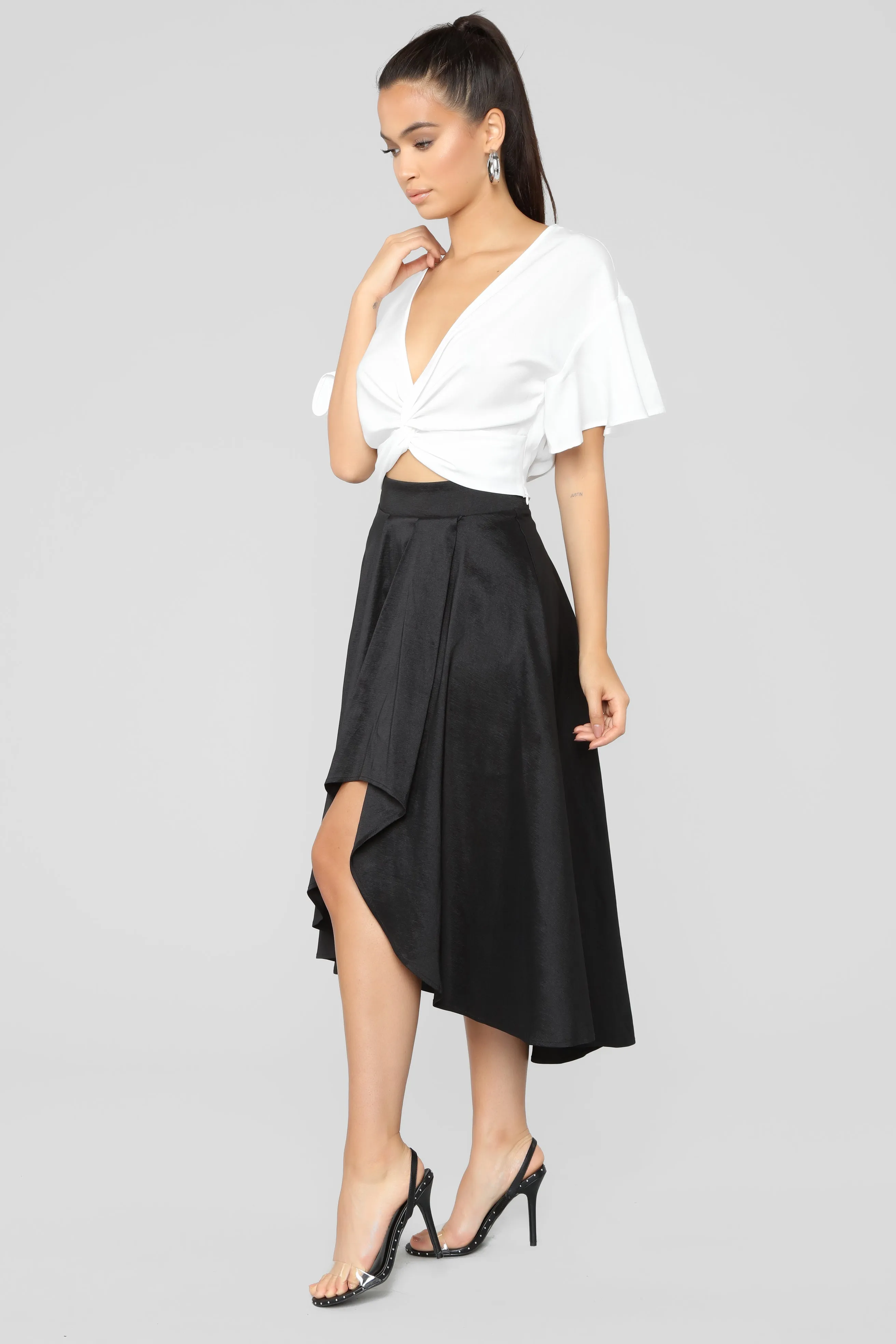 Adriana Hi Low Skirt - Black