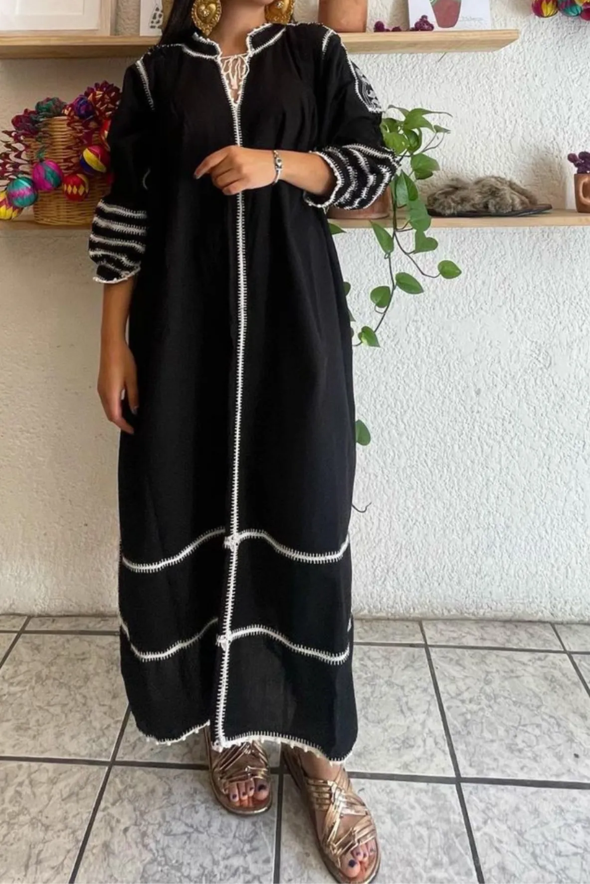 Amorcita Mexican Dress - Black