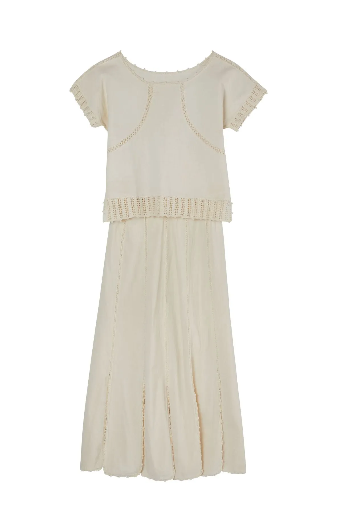 Amorcita Mexican Top and Skirt Set - Ivory