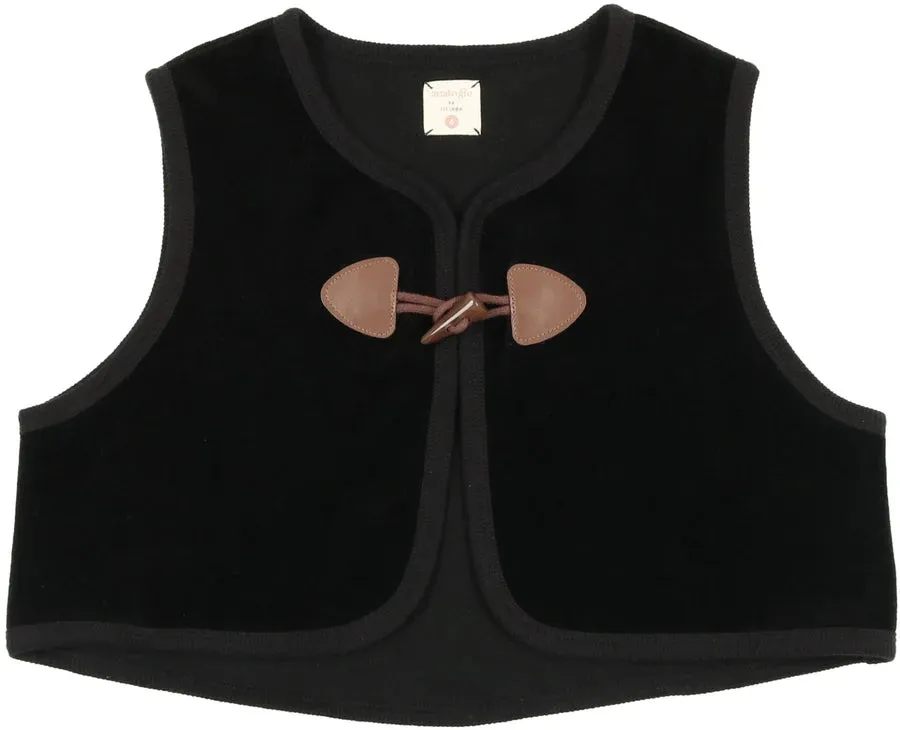 Analogie Black Velour Toggle Vest