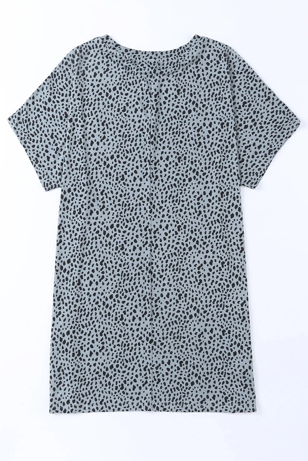 Animal Print Round Neck Tunic Tee with Pockets