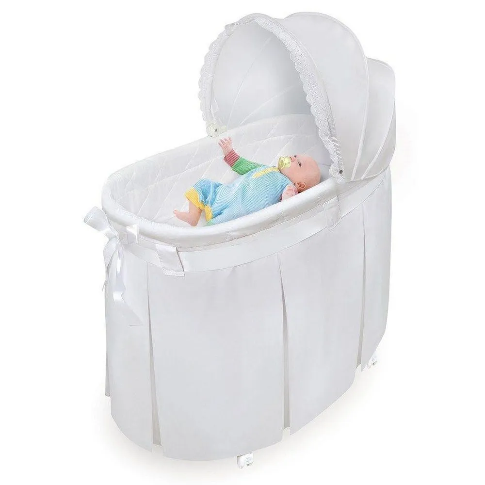 Badger Basket Wishes Oval Baby Bassinet White