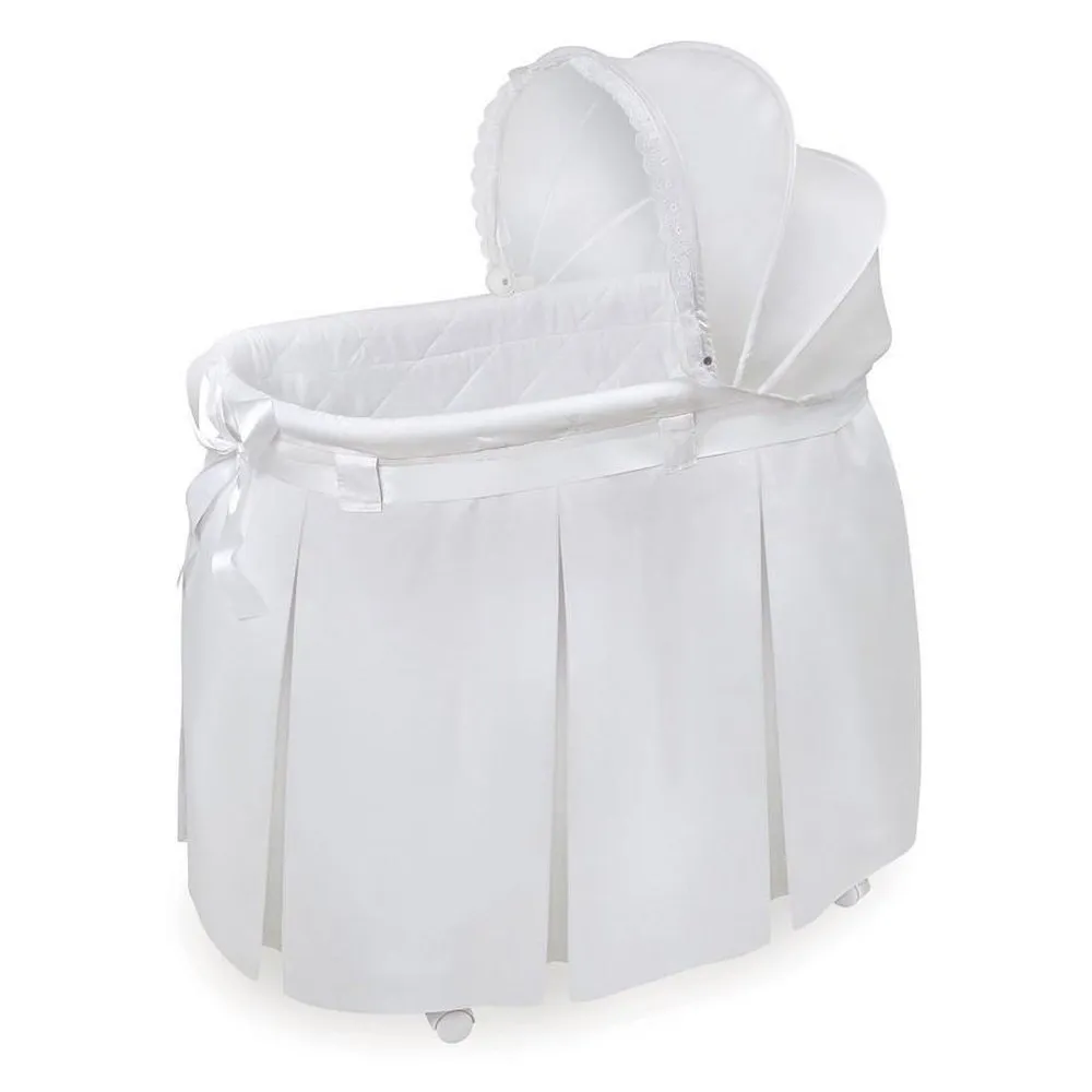 Badger Basket Wishes Oval Baby Bassinet White