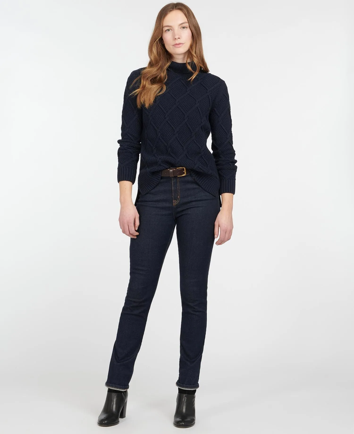 Barbour Burne Roll Neck Navy LKN1170