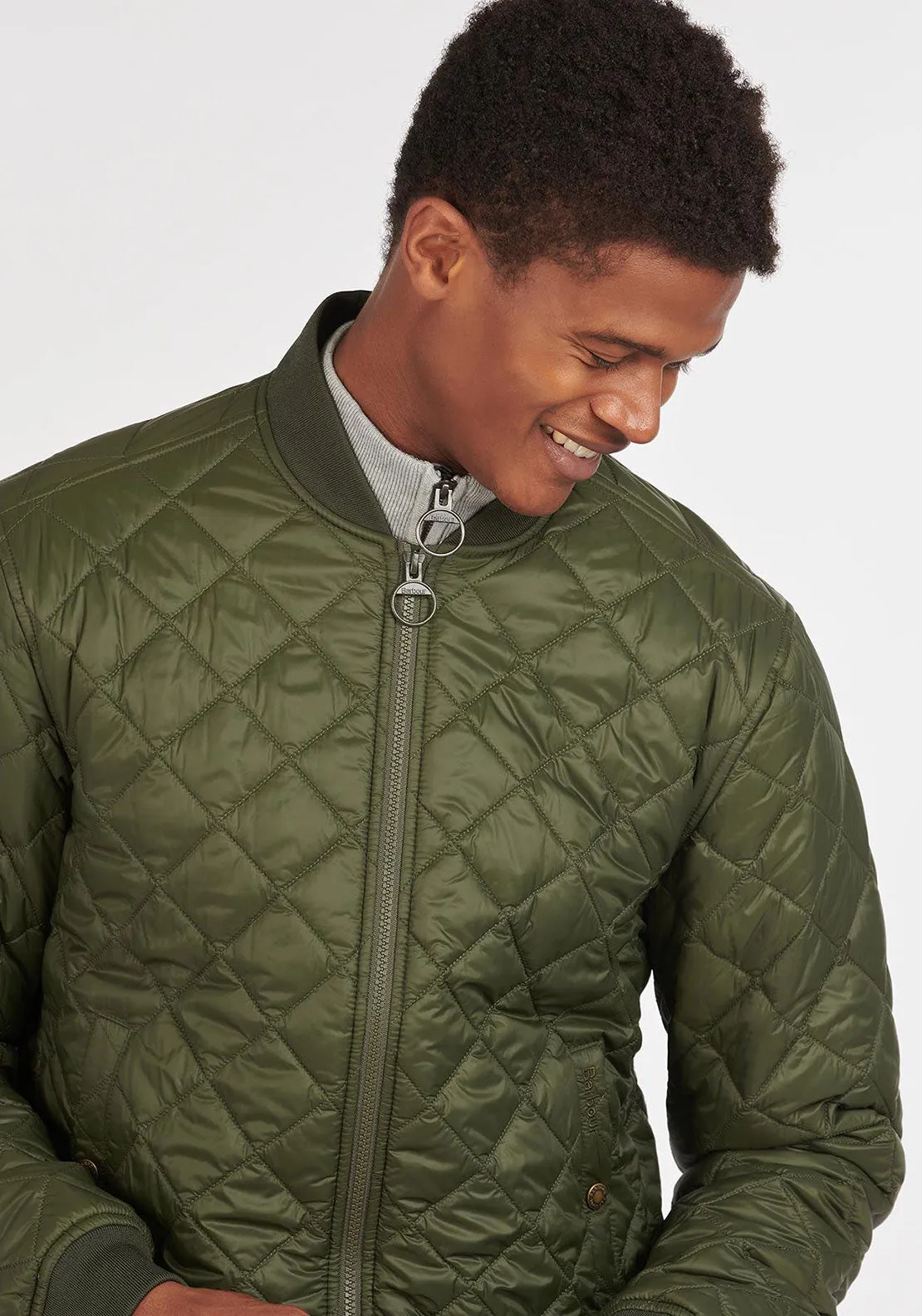 Barbour Gabble Quilted Bomber Jacket, Olive