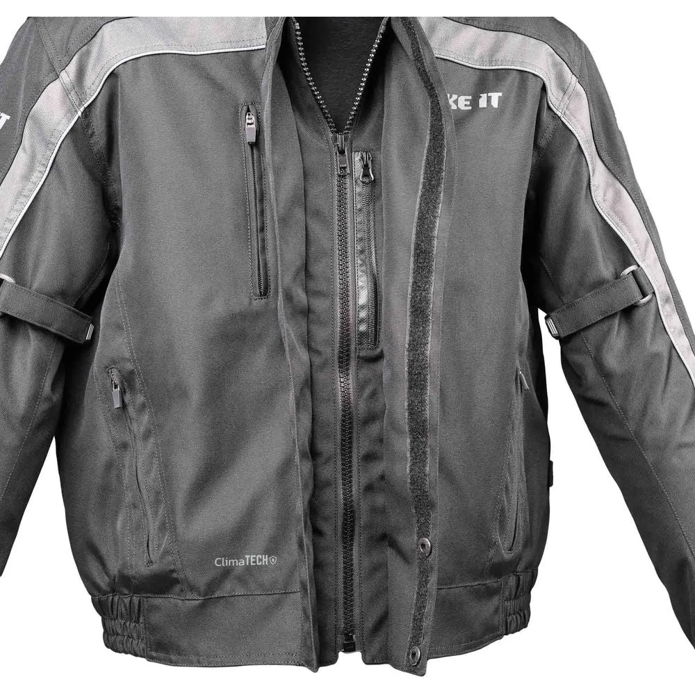 Bike It Herm Motorcycle Waterproof Bomber Jacket Black