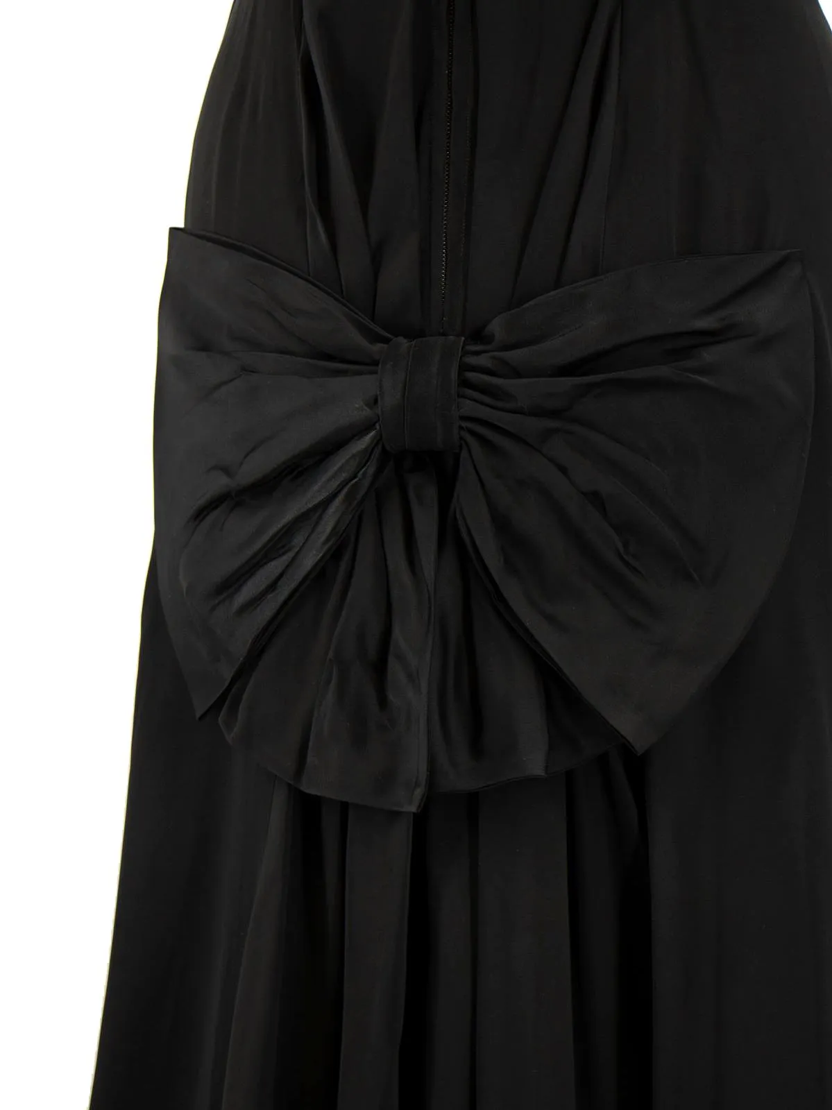 Black 1940s Vintage Bow Back Evening Dress