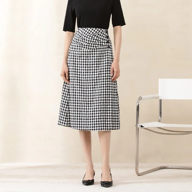 Black & White Plaid Skirt