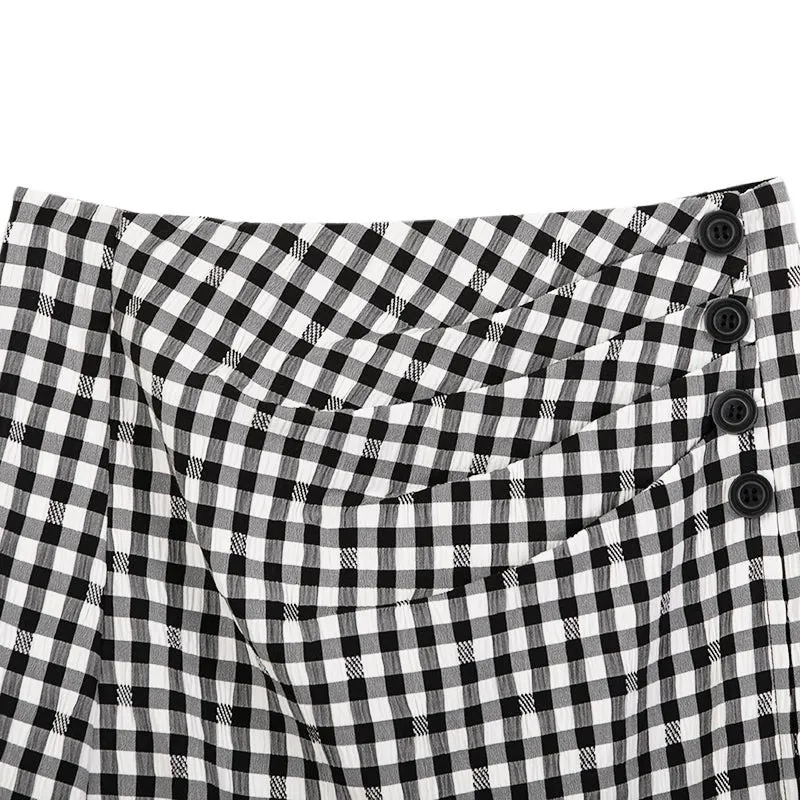 Black & White Plaid Skirt