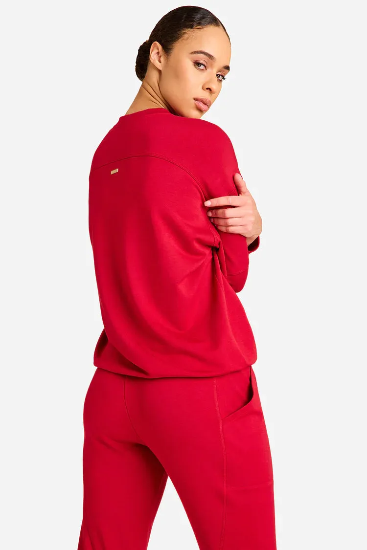 Blocked Crewneck Ruby