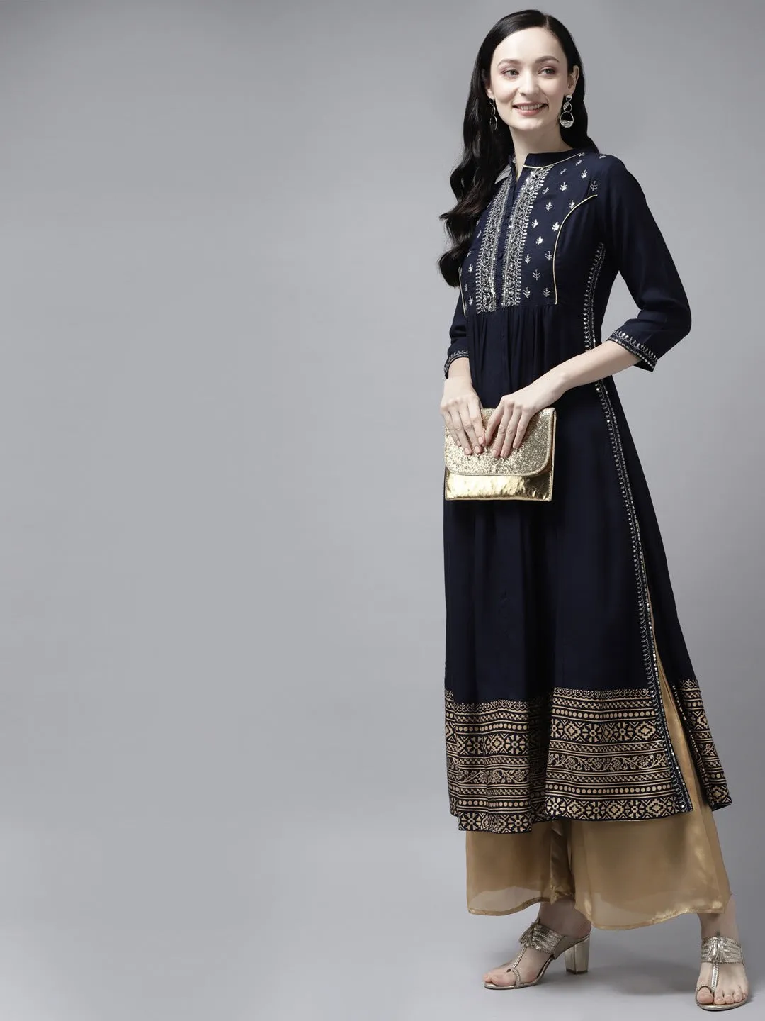 Blue Sequins Kurta