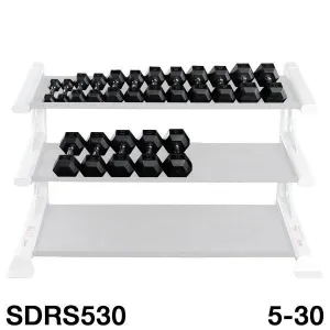 Body Solid 5 thru 30 lb Rubber Hex Dumbbell Set