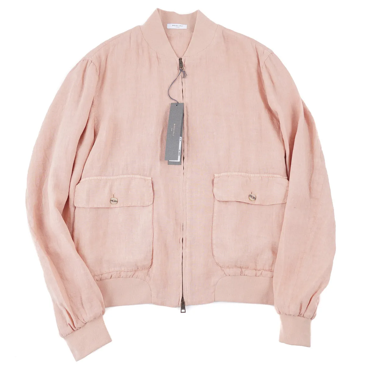 Boglioli Unlined Linen Bomber Jacket