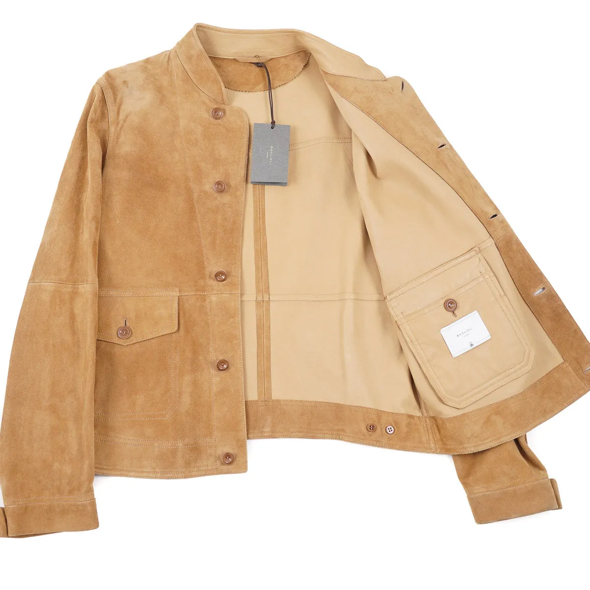 Boglioli Unlined Suede Bomber Jacket