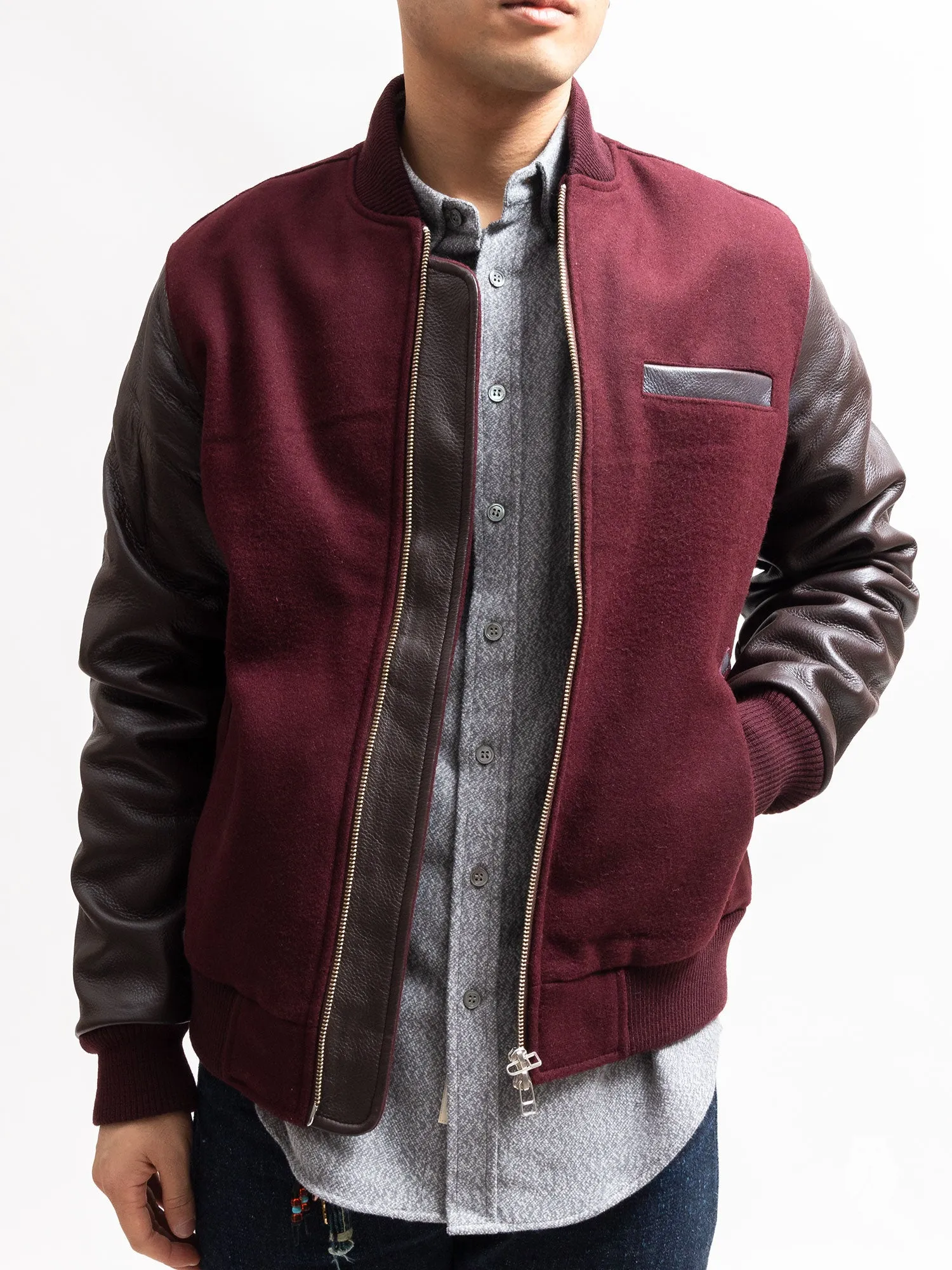 Bomber Jacket in Maroon