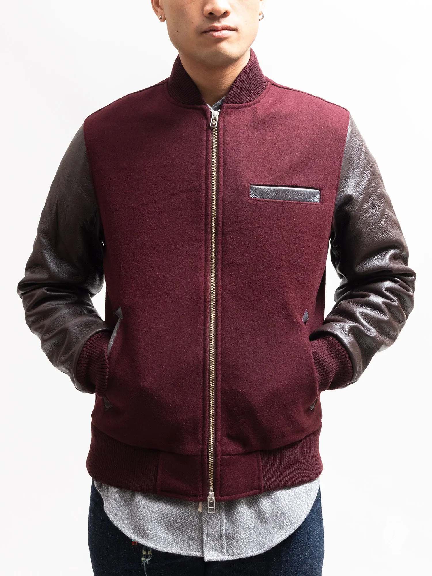 Bomber Jacket in Maroon