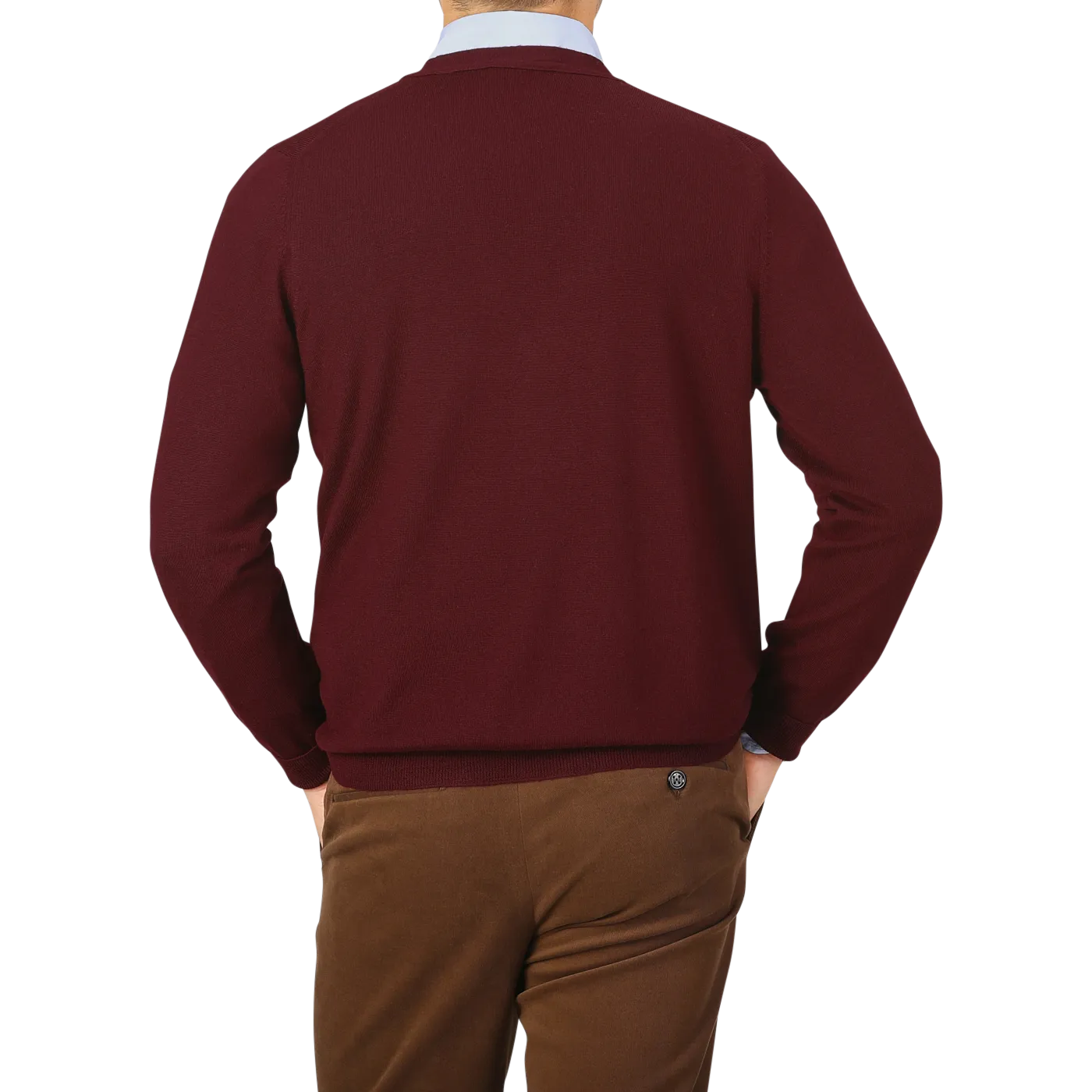 Bordeaux Extra Fine Merino Wool Cardigan