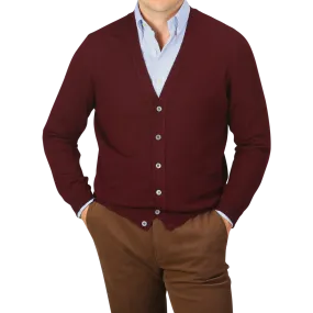 Bordeaux Extra Fine Merino Wool Cardigan