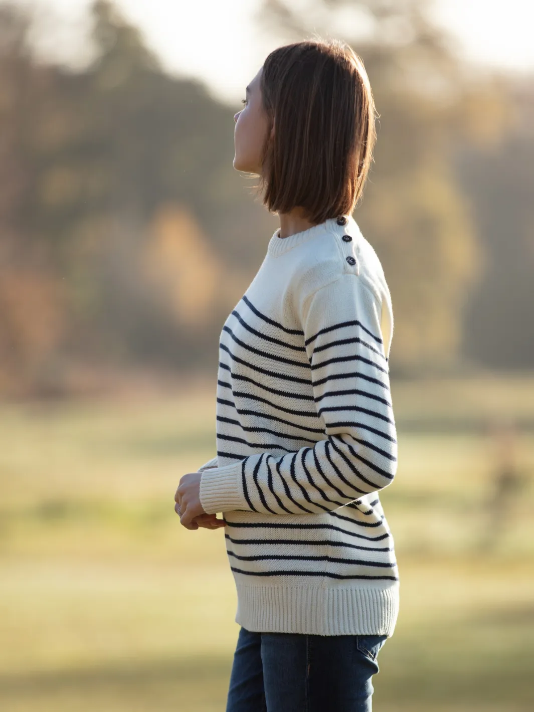 Breton Stripe Sweatshirt - Natural