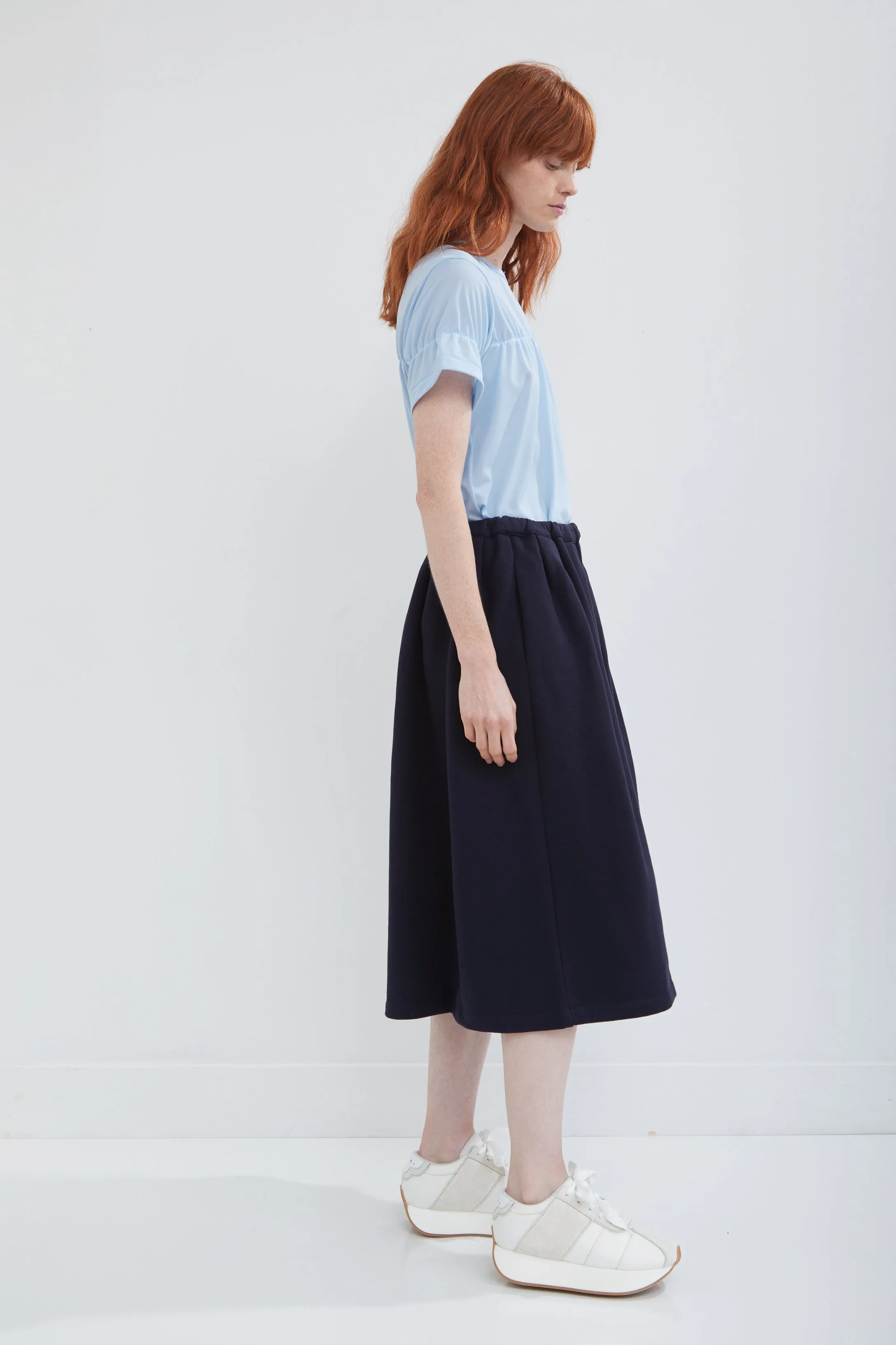 Brushed Jersey Pleated Skirt