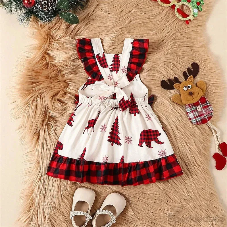 Buffalo Plaid Woodland Baby / Toddler Girls Christmas Dress