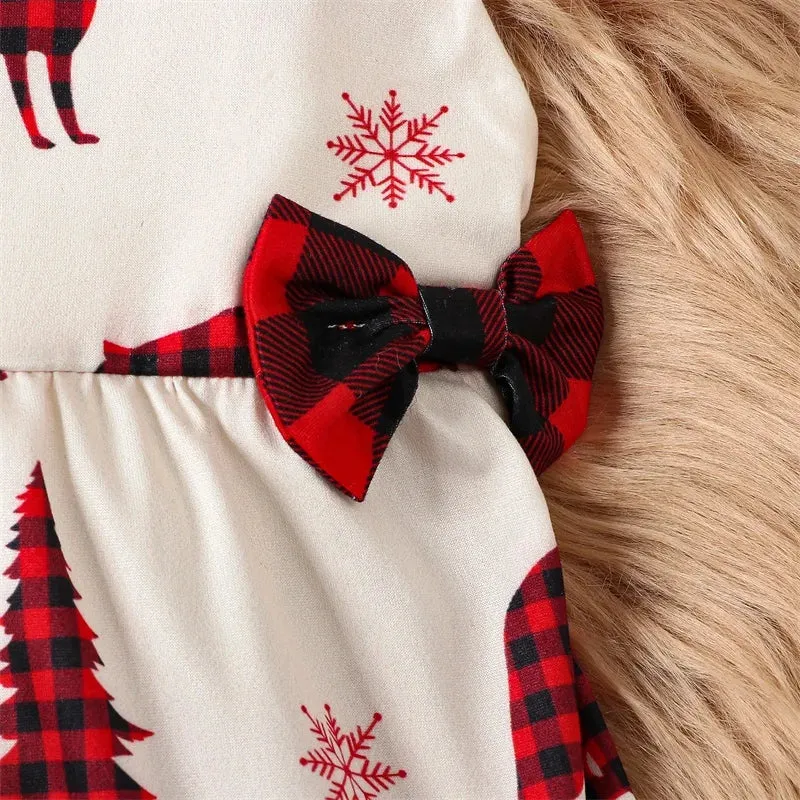 Buffalo Plaid Woodland Baby / Toddler Girls Christmas Dress