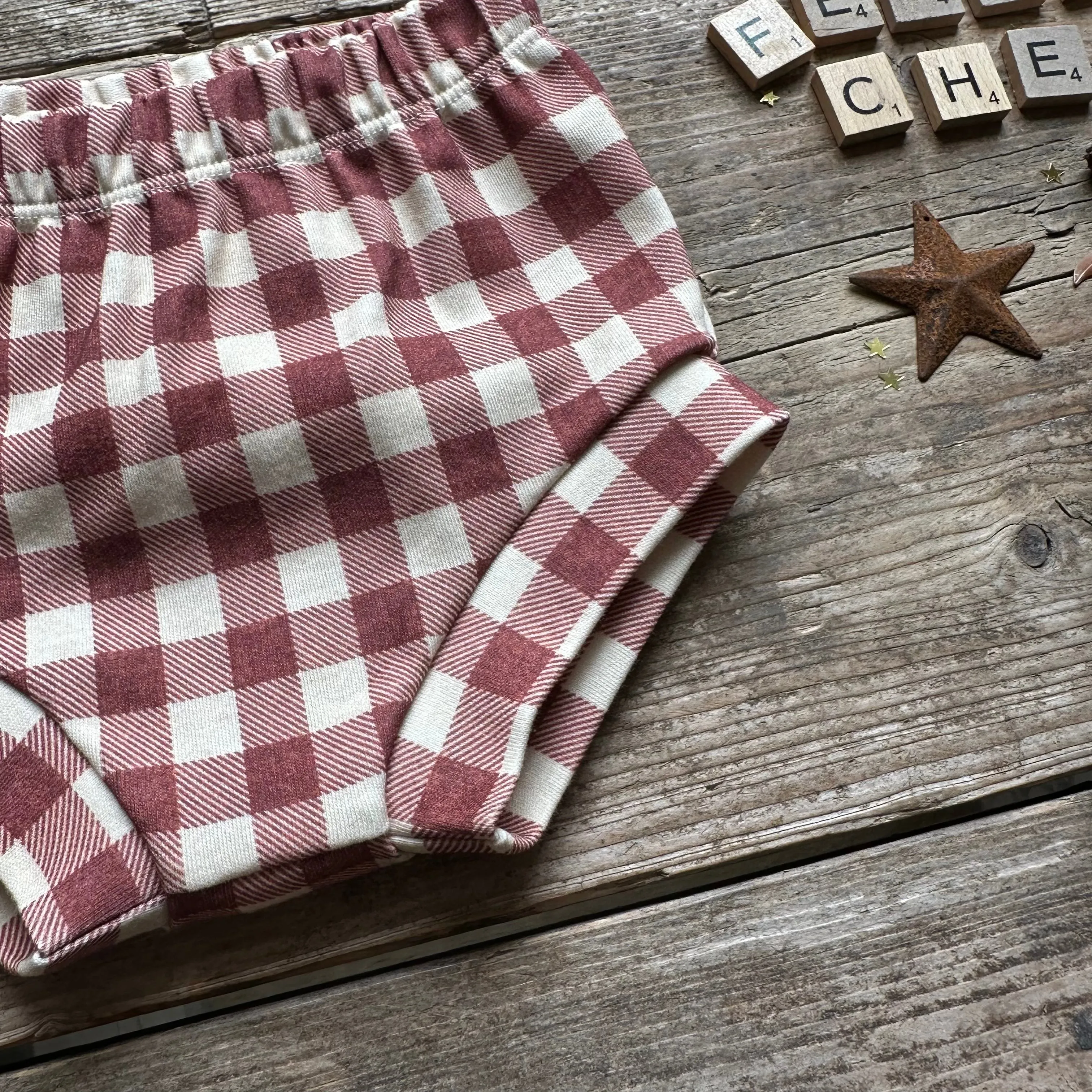 Burgundy Check Bloomers