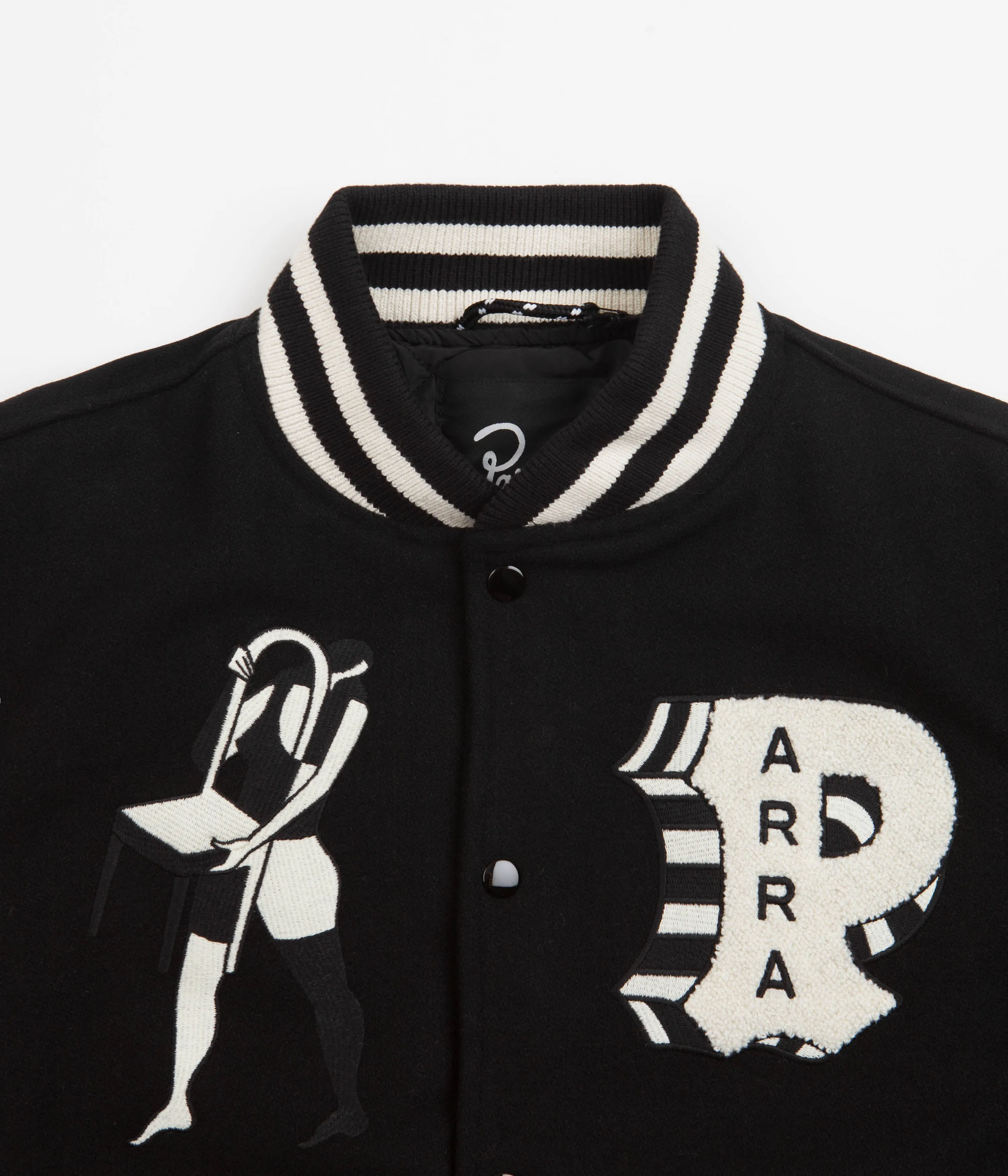 by Parra Cloudy Star Varsity Jacket - Black