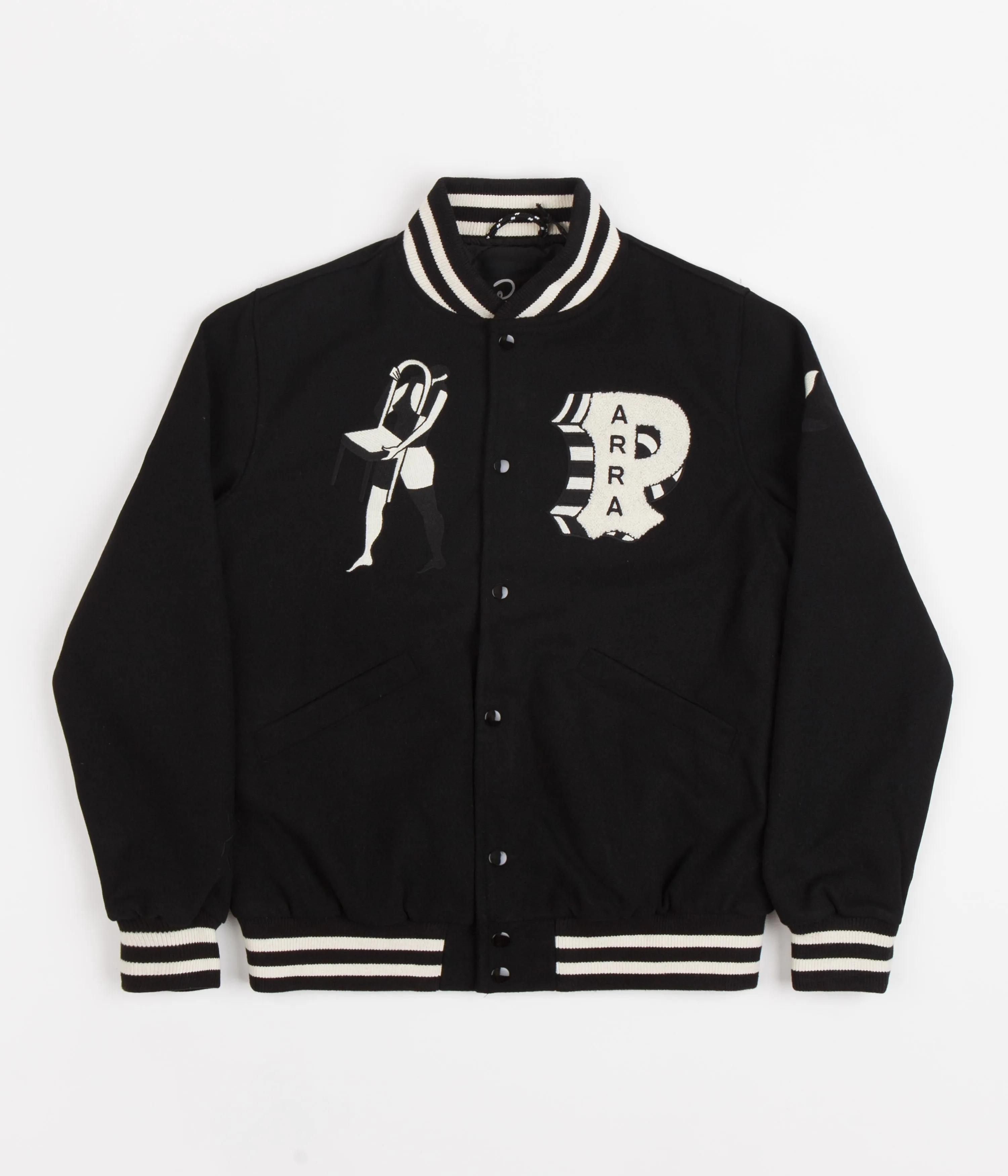 by Parra Cloudy Star Varsity Jacket - Black