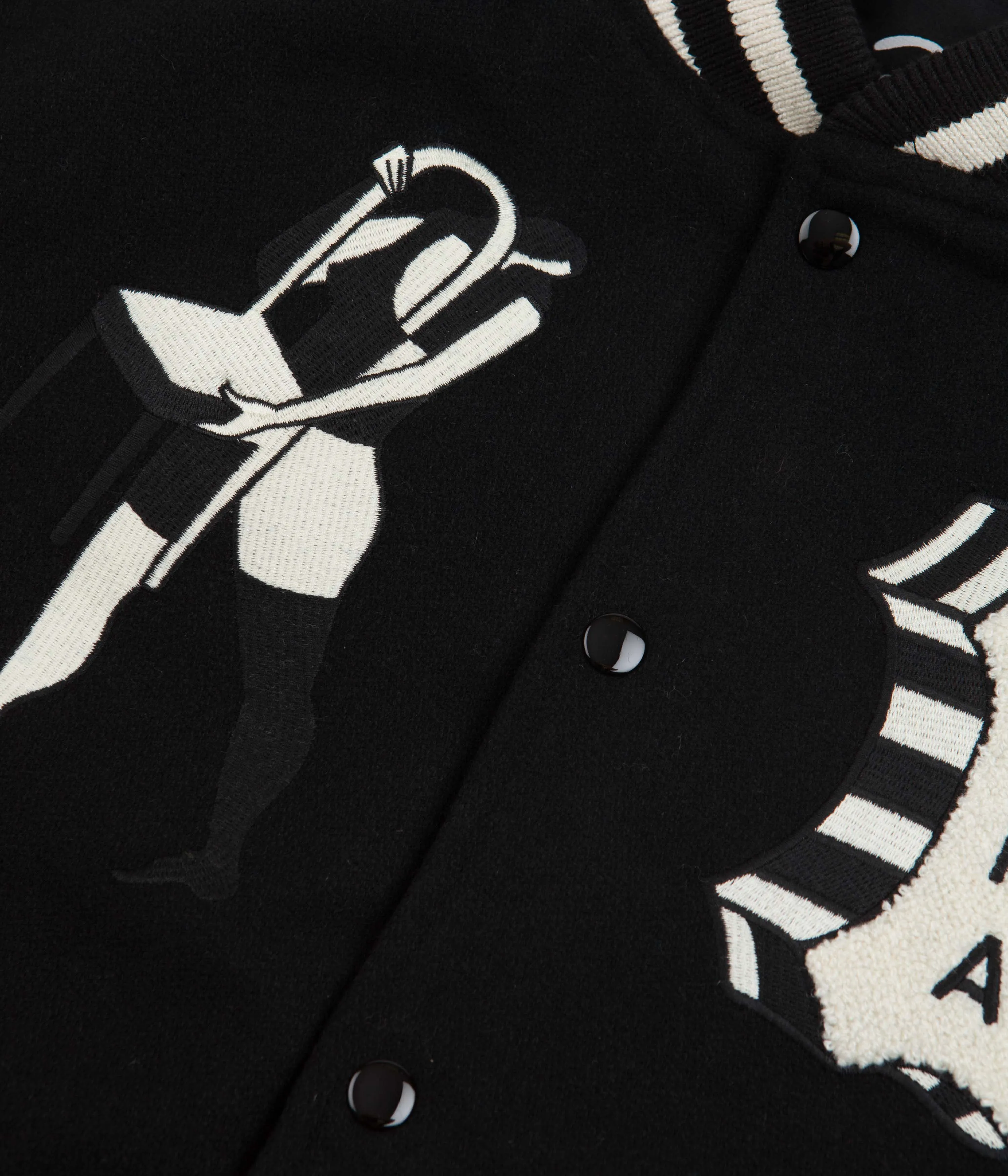 by Parra Cloudy Star Varsity Jacket - Black