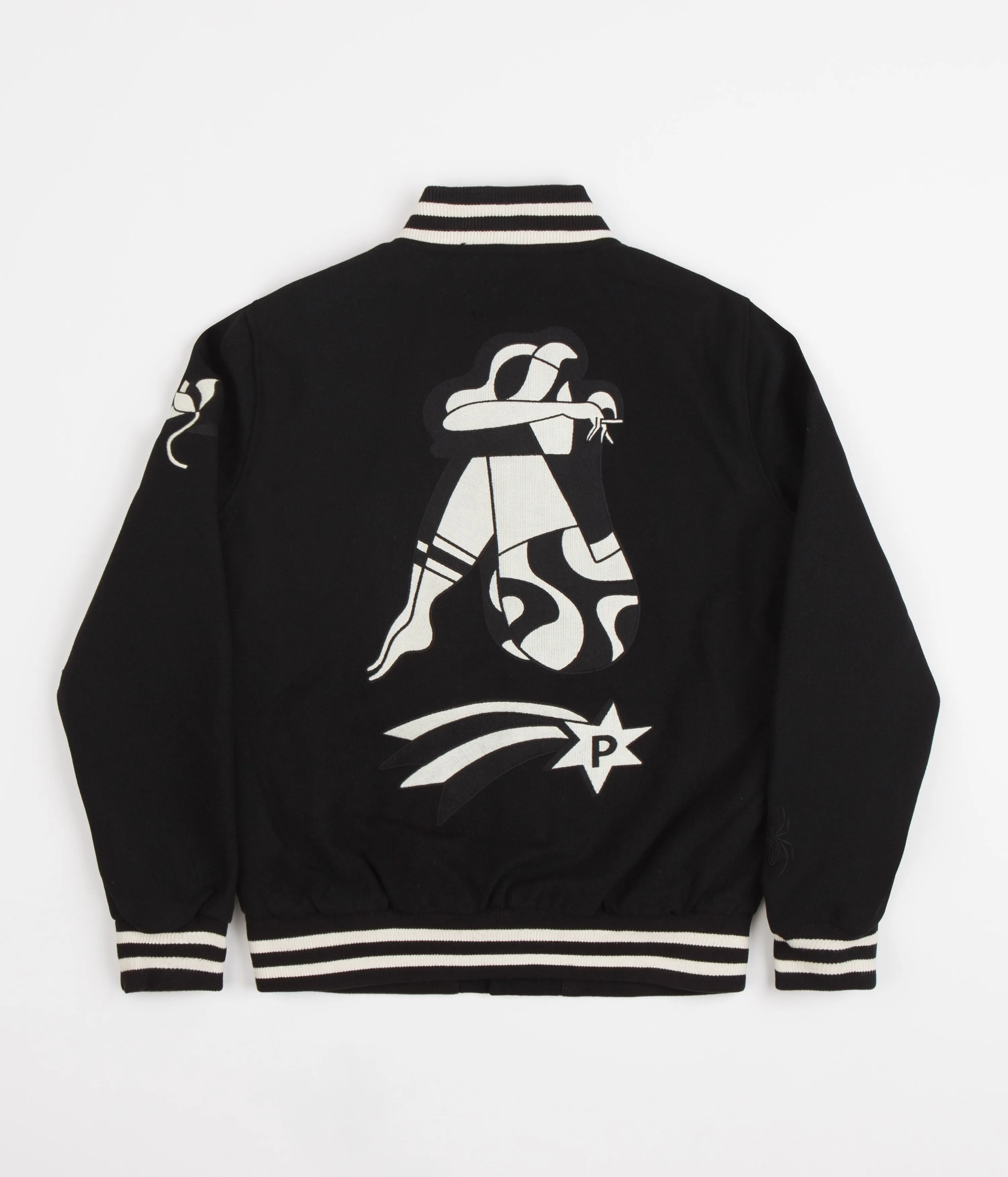 by Parra Cloudy Star Varsity Jacket - Black