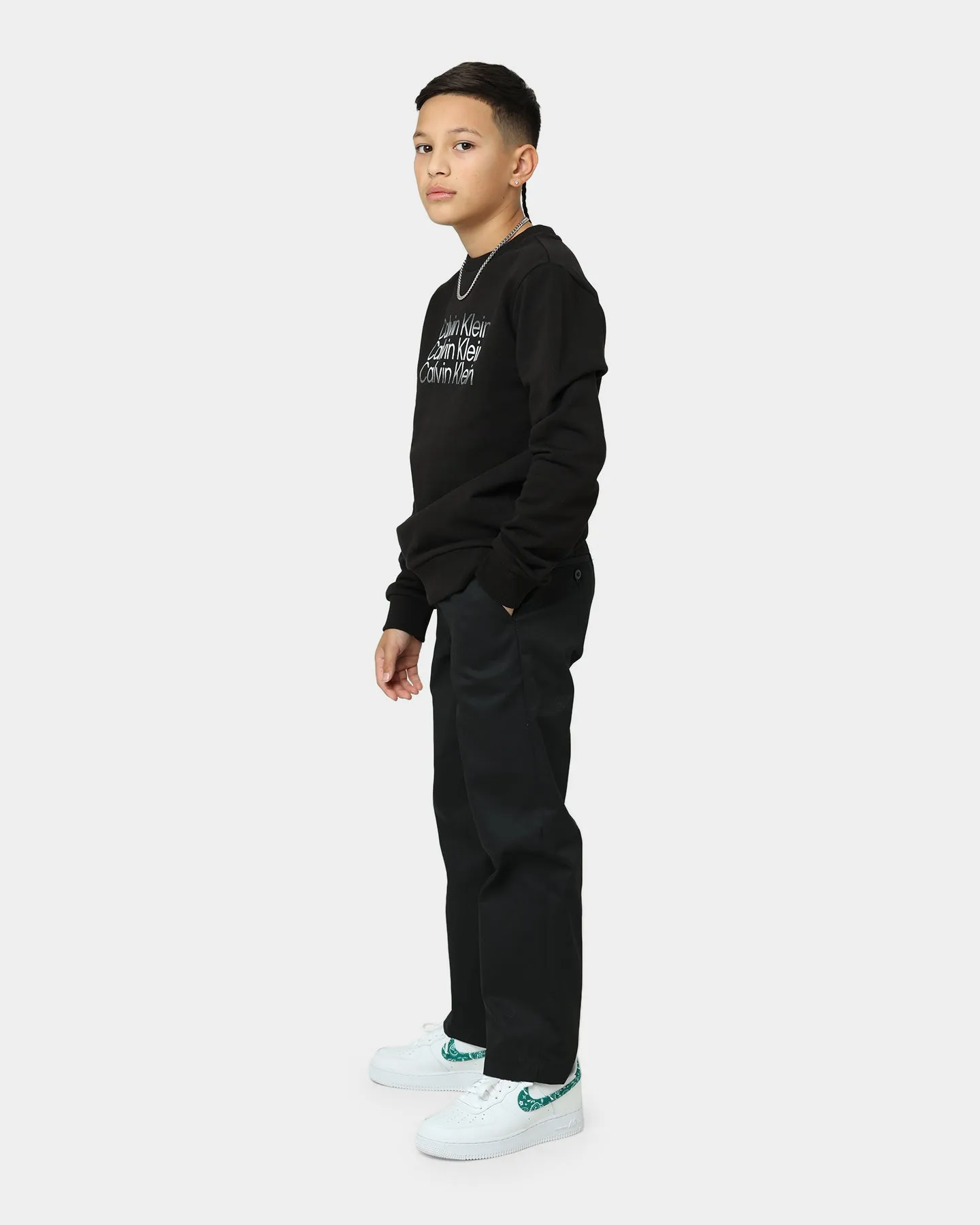 Calvin Klein Kids' Instant Cut Off Logo Sweat Shirt Black