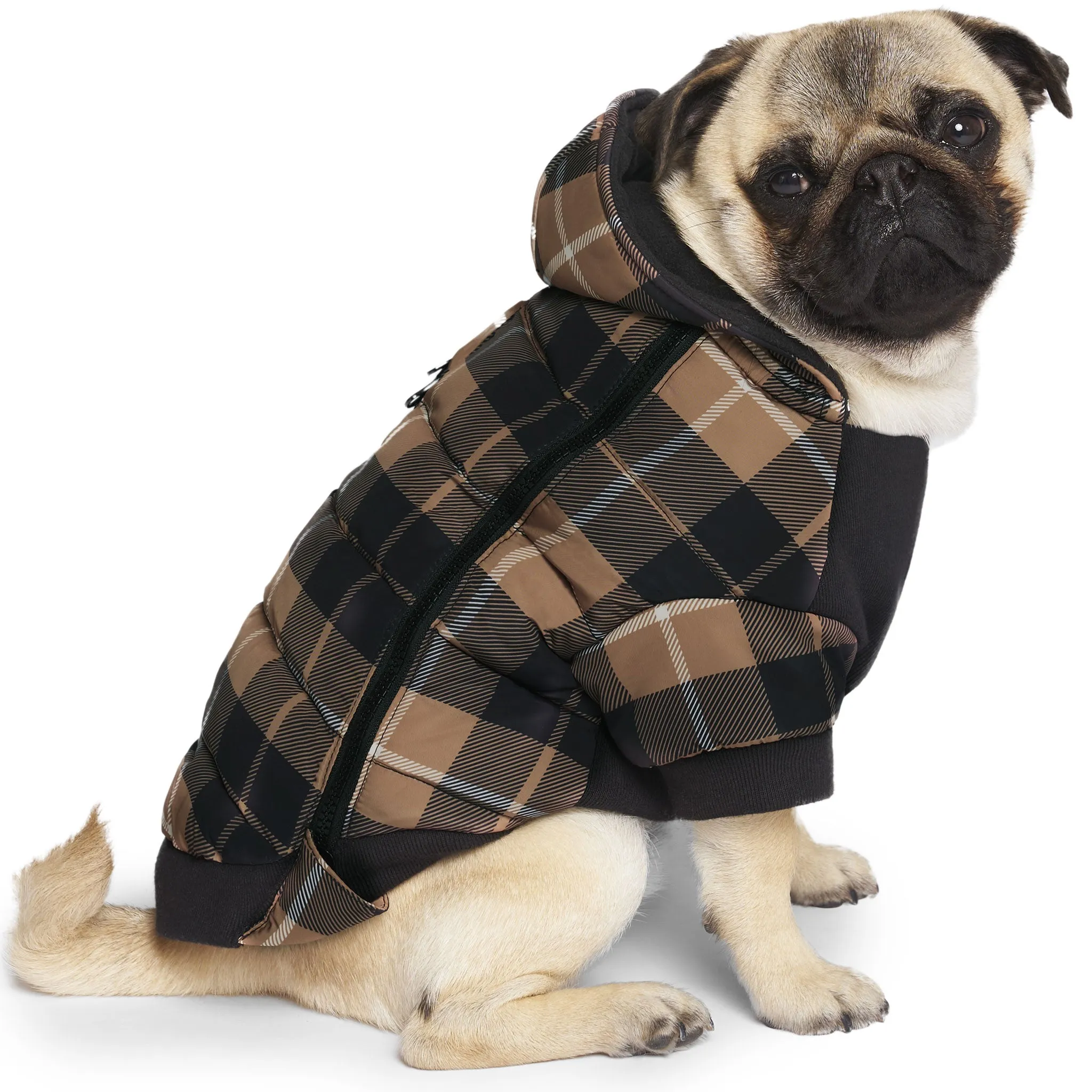 Canada Pooch Prism Puffer - Brown Plaid