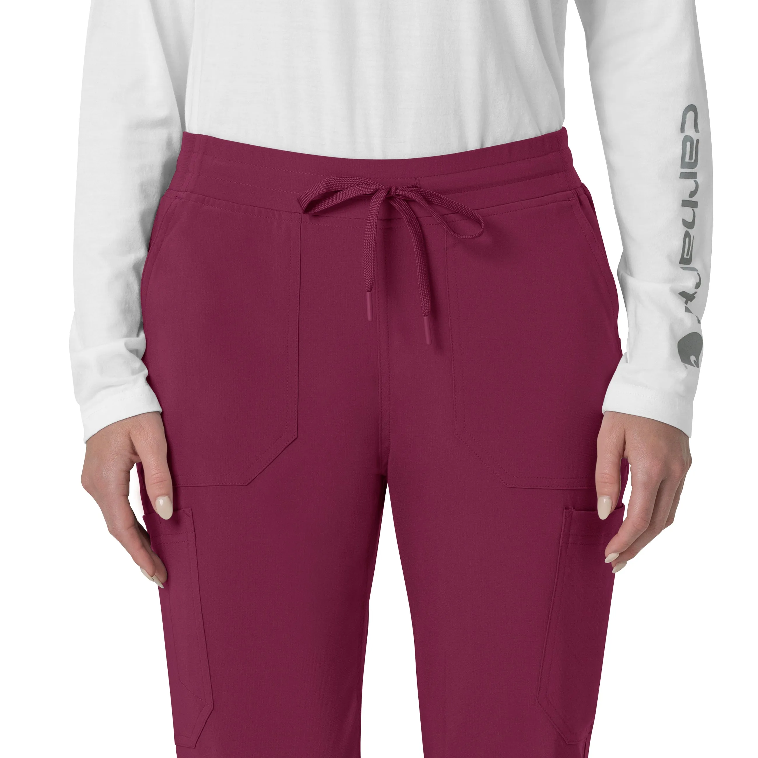 Carhartt Force Cross-Flex Women's Cargo Jogger Scrub Pant - Wine