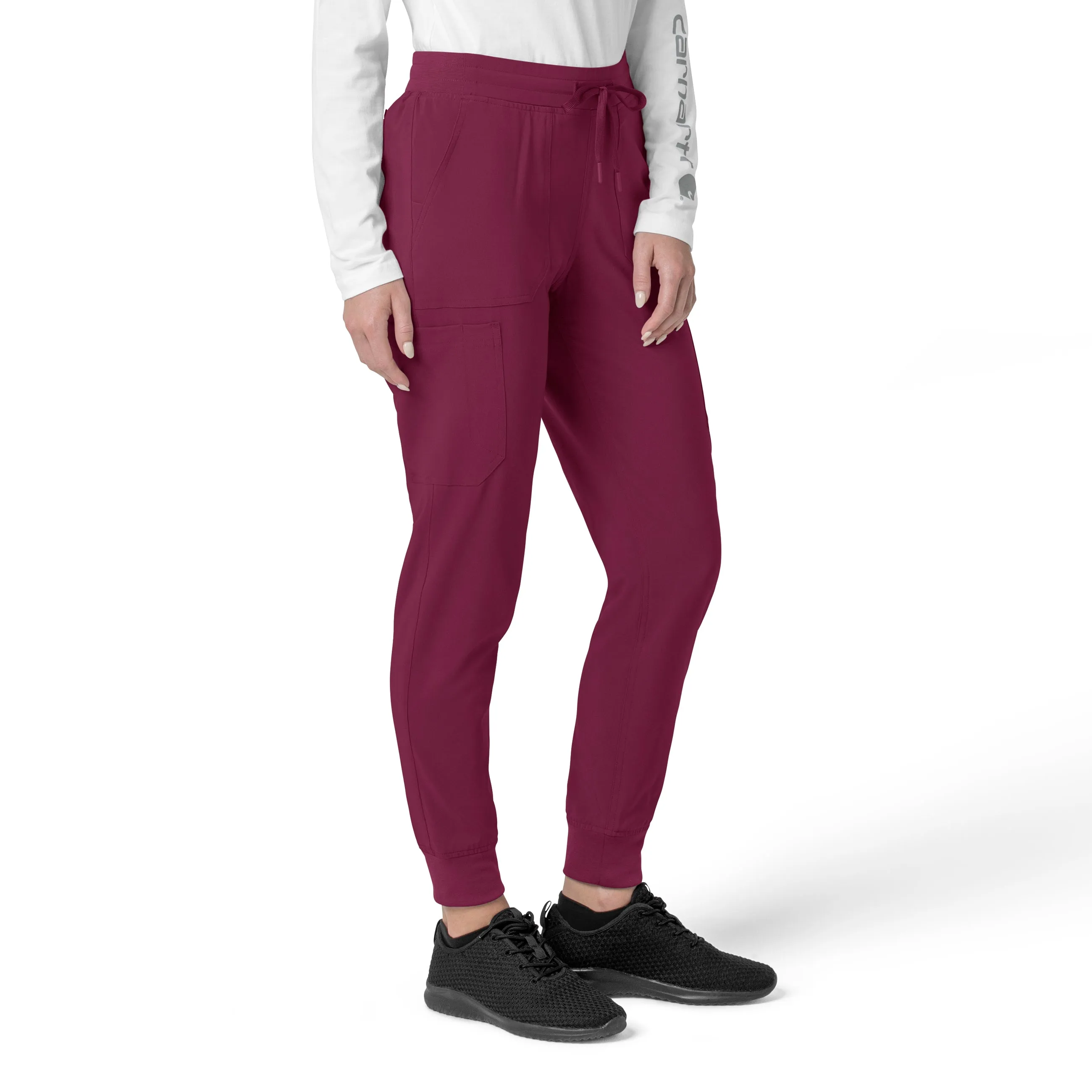 Carhartt Force Cross-Flex Women's Cargo Jogger Scrub Pant - Wine