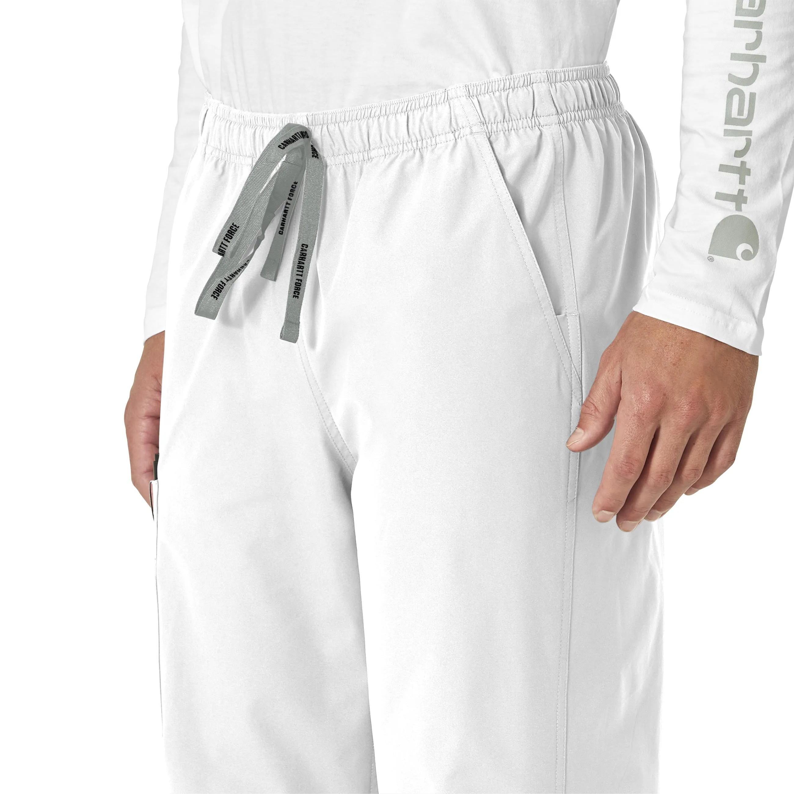 Carhartt Force Essentials Unisex Elastic Waist Cargo Scrub Pant - White