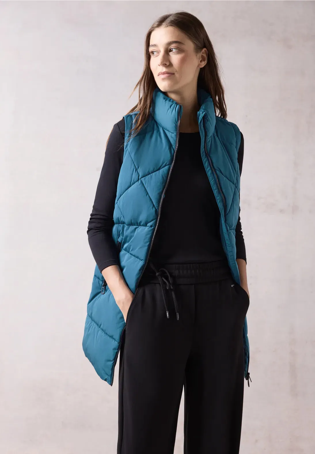 Cecil Long Gilet Without hood . Agua or Grey 220234