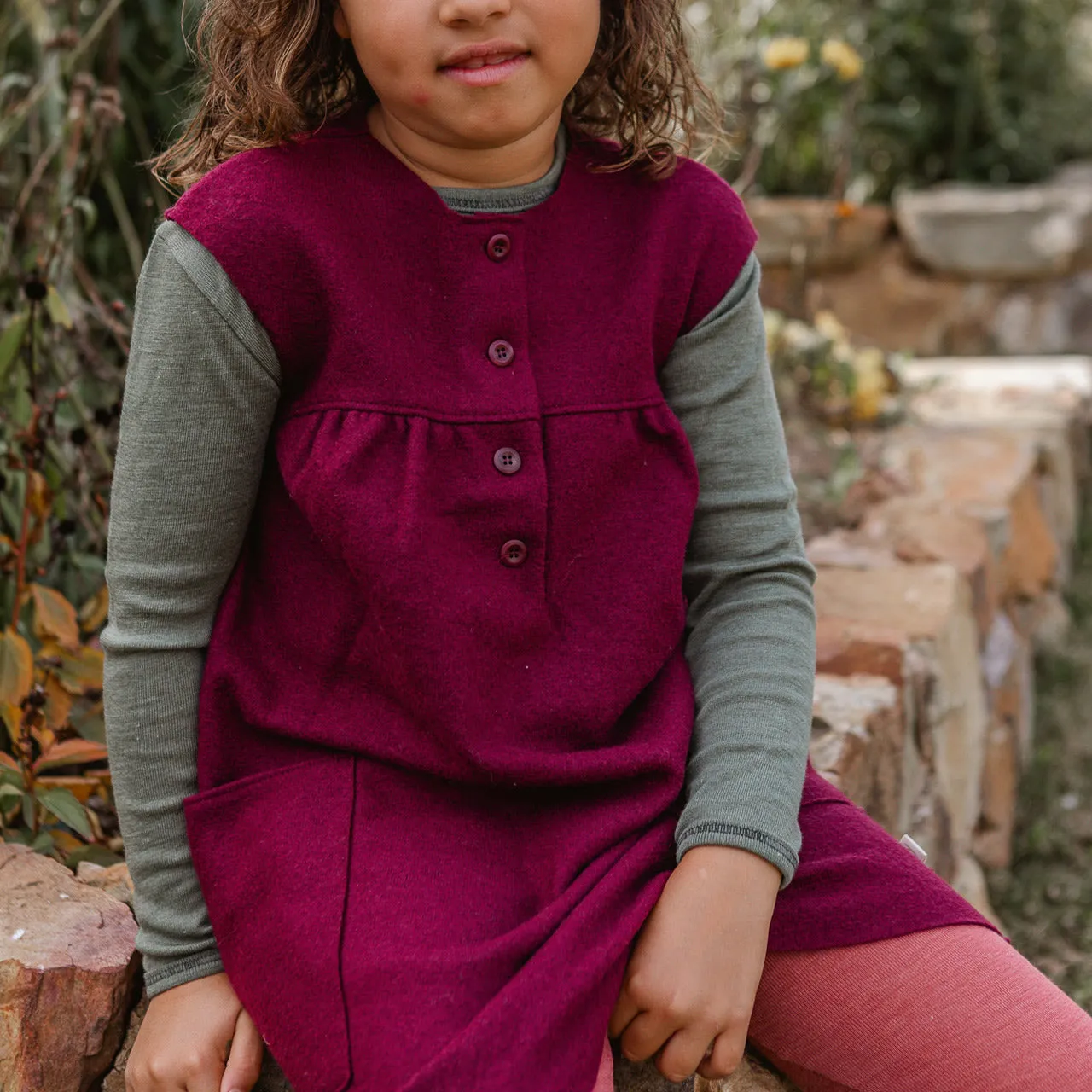 Child's Long Sleeve Top in Organic Wool/Silk (1-14y)