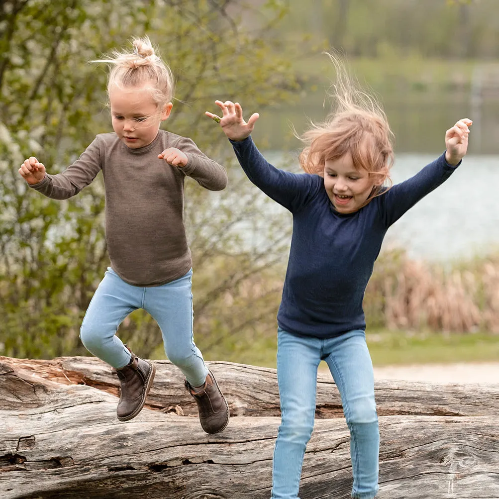 Child's Long Sleeve Top in Organic Wool/Silk (1-14y)