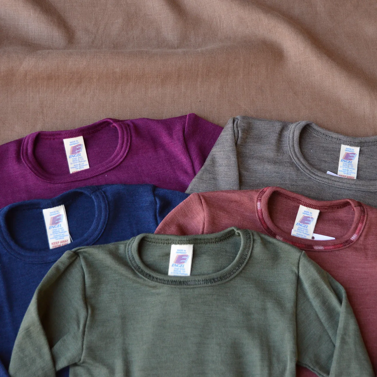 Child's Long Sleeve Top in Organic Wool/Silk (1-14y)