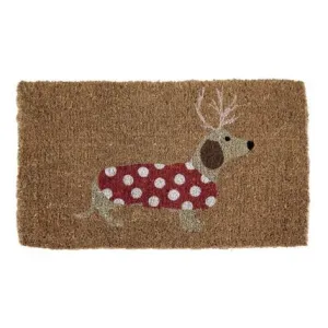 Christmas Dachshund Doormat