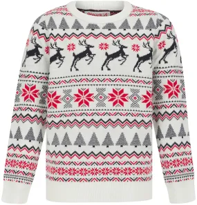 Christmas Reindeer Fairisle Junior Christmas Jumper - White