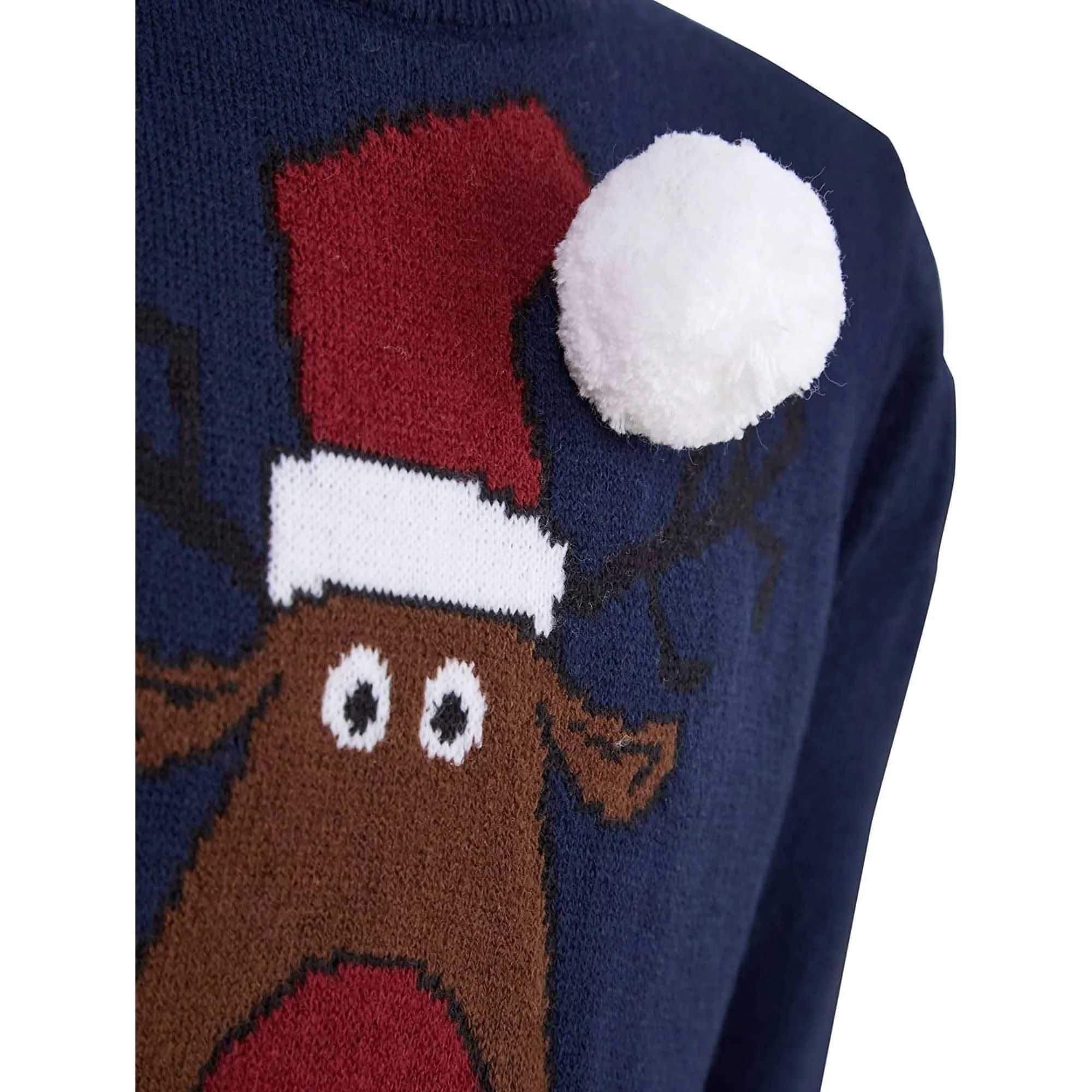 Christmas Reindeer Junior Christmas Jumper - Navy