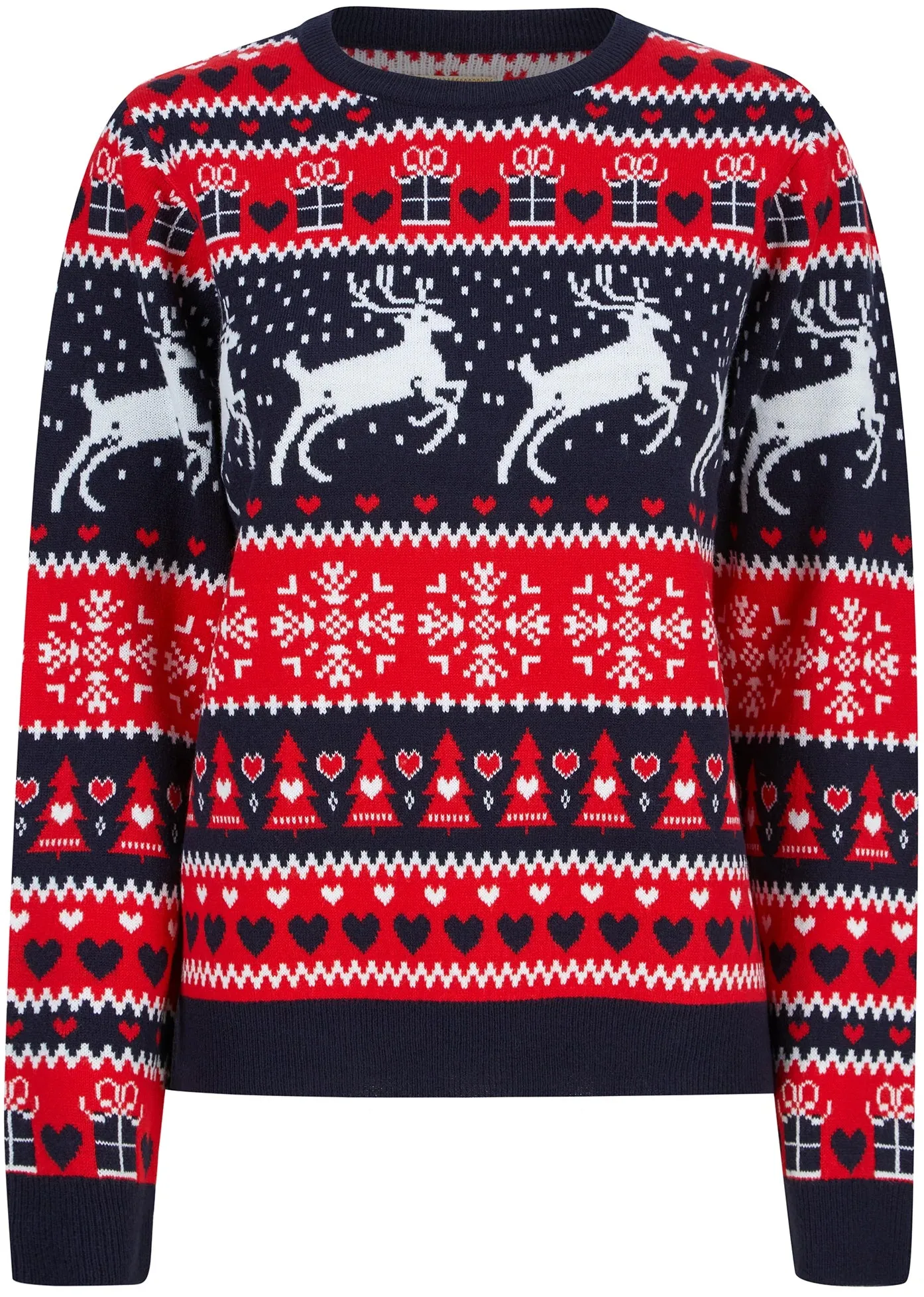 Christmas Reindeer Snow Womens Christmas Jumper - Ink