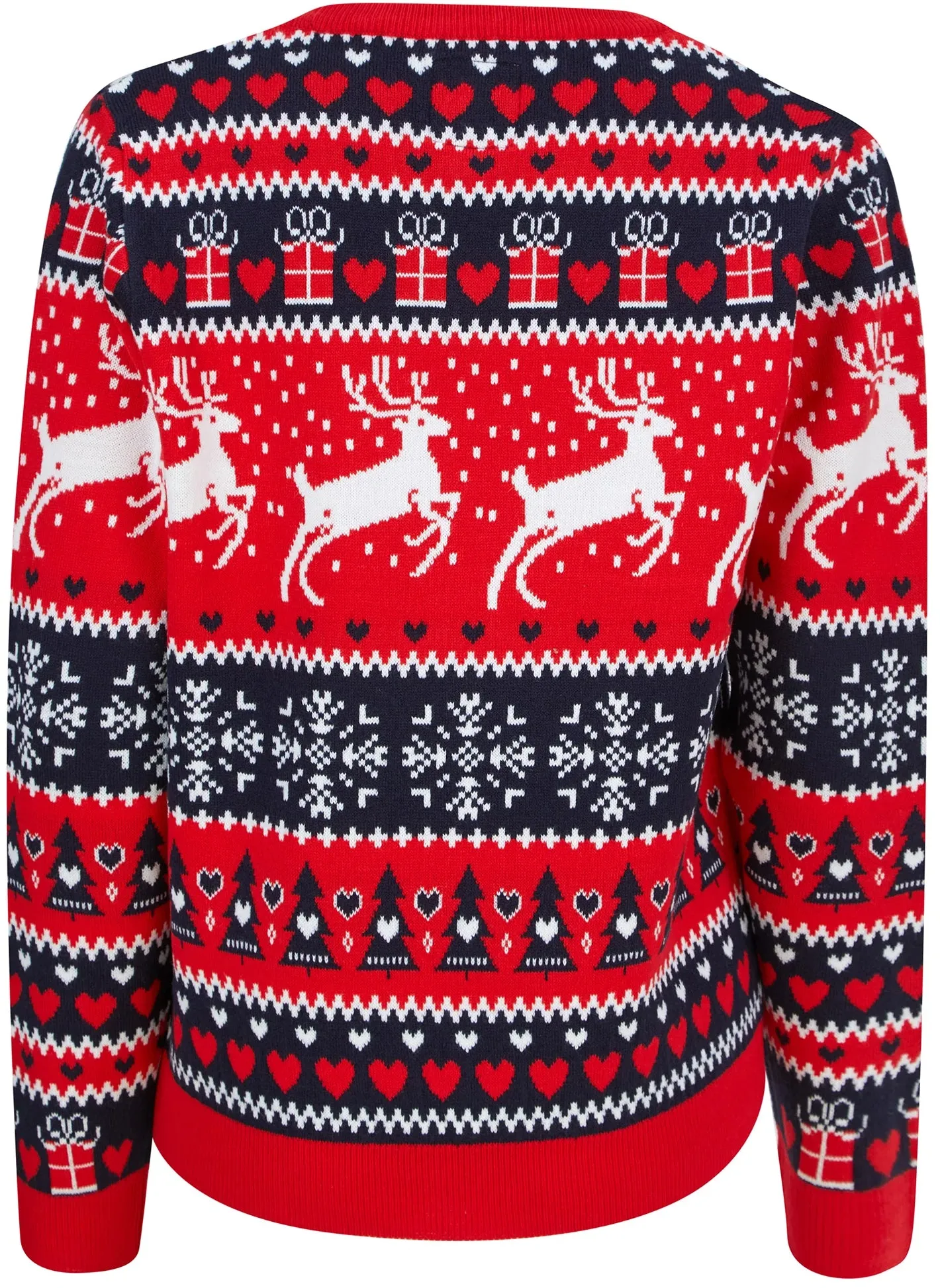 Christmas Reindeer Snow Womens Christmas Jumper - Red