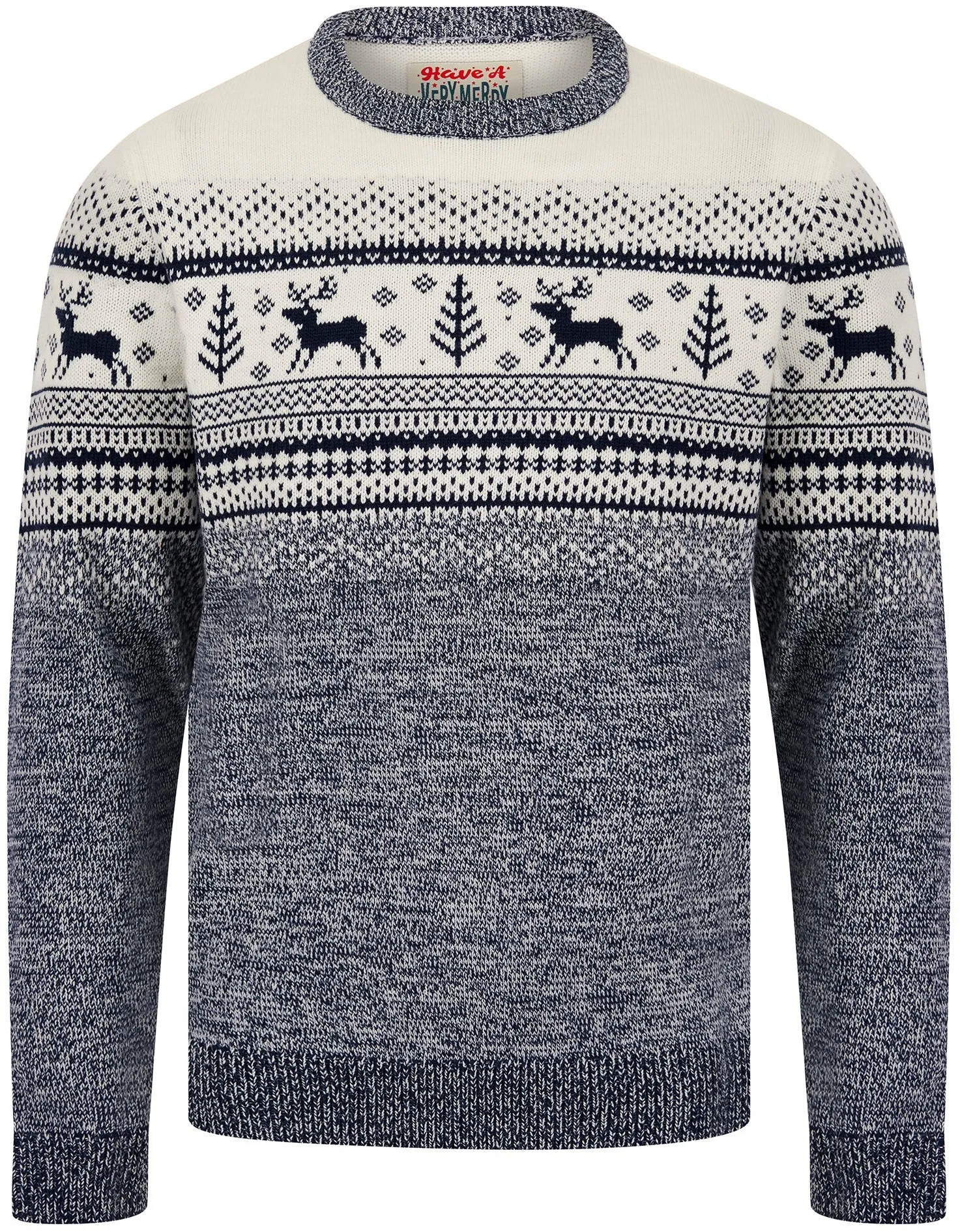 Christmas Rifkin Nordic Fairisle Mens Christmas Jumper - Blue